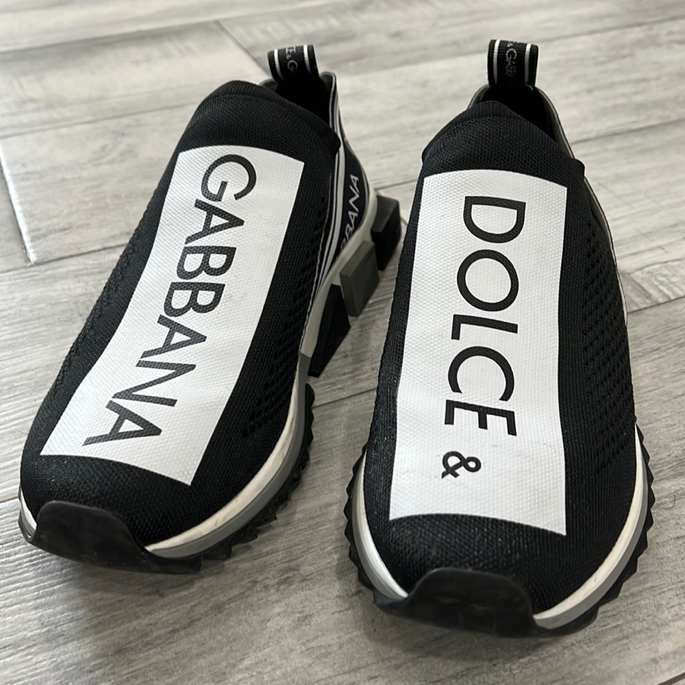 Iconic Dolce & Gabbana Sorrento Slip-On Sneakers with Logo in Black